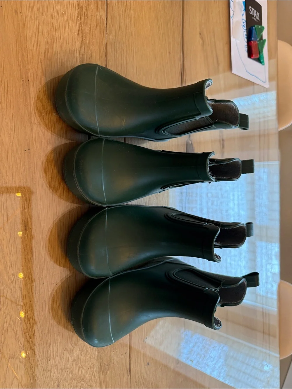 Selling two pairs, Hisea, Hunter, Green, Chelsea style rain, boots size 10 & 11